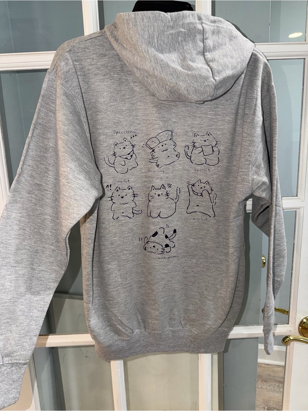 Women Anime Hoodie Sweatshirt Cat Kitten Top Shirt Sportswear Preppy Lolita Sz S
